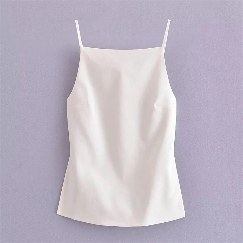 Top con espalda descubierta Blanco