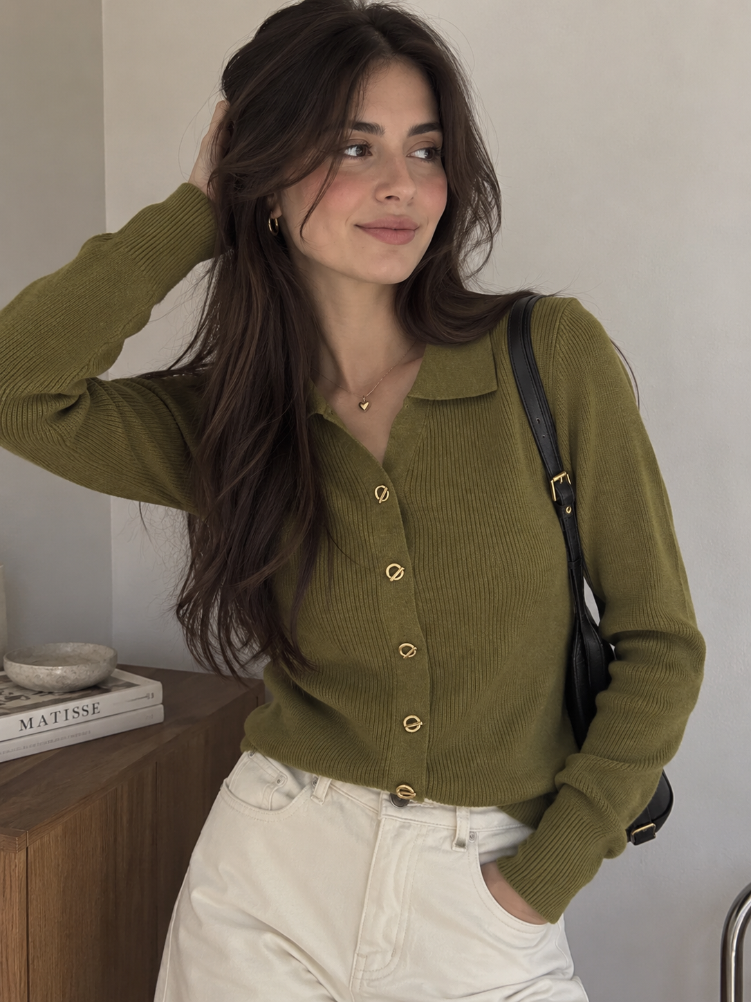 CÁRDIGAN DE PUNTO CON CUELLO
