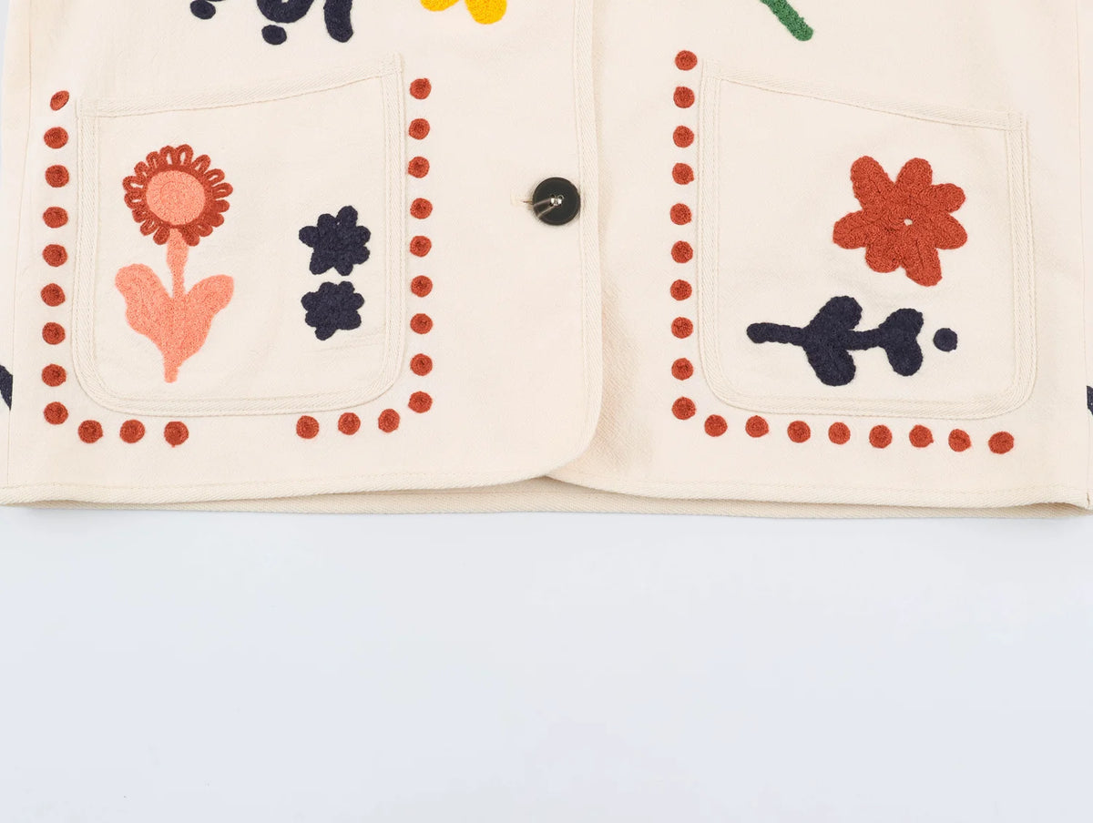CHAQUETA BORDADA FLORES