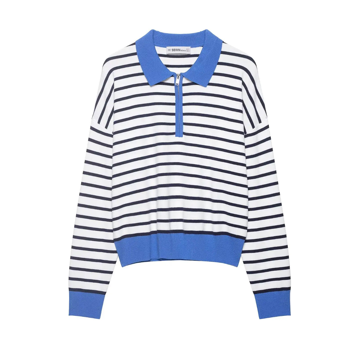STRIPED POLO SWEATER