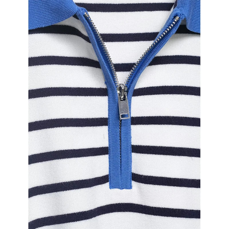 STRIPED POLO SWEATER