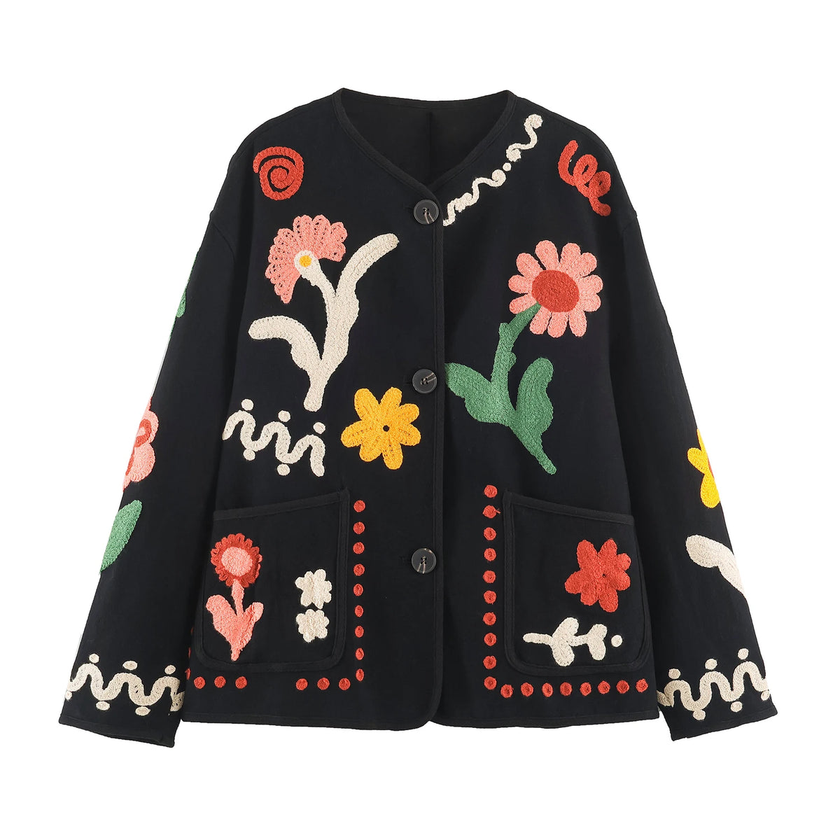CHAQUETA BORDADA FLORES