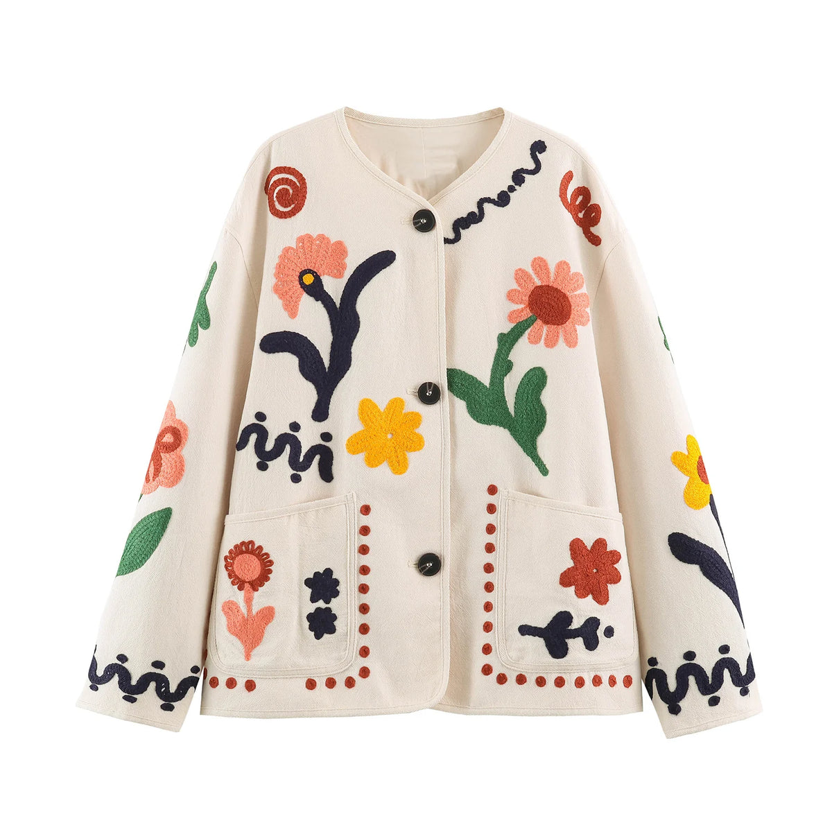 CHAQUETA BORDADA FLORES