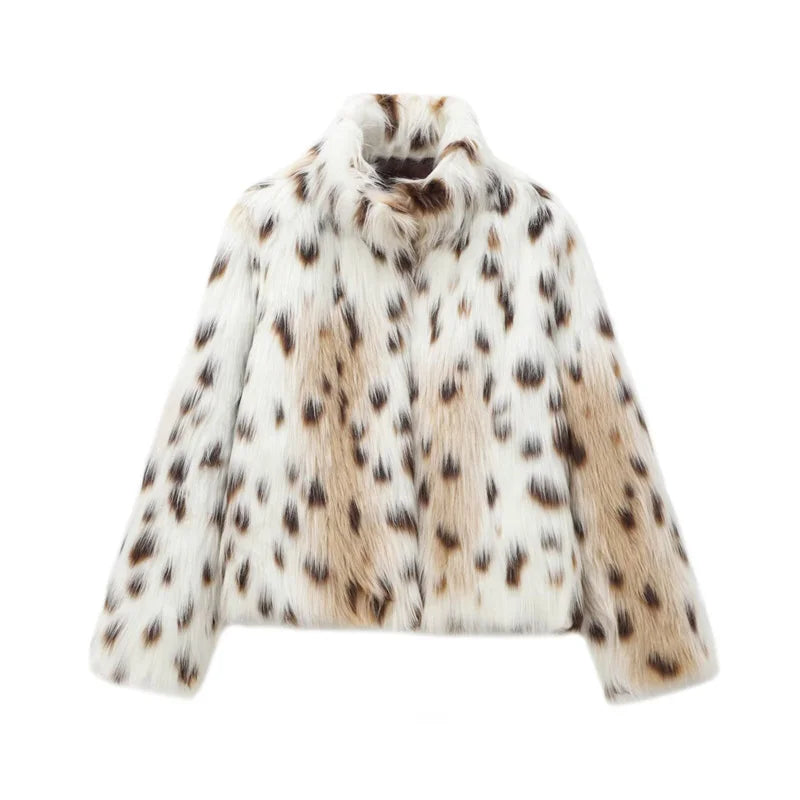 Chaqueta efecto estampado Leopardo