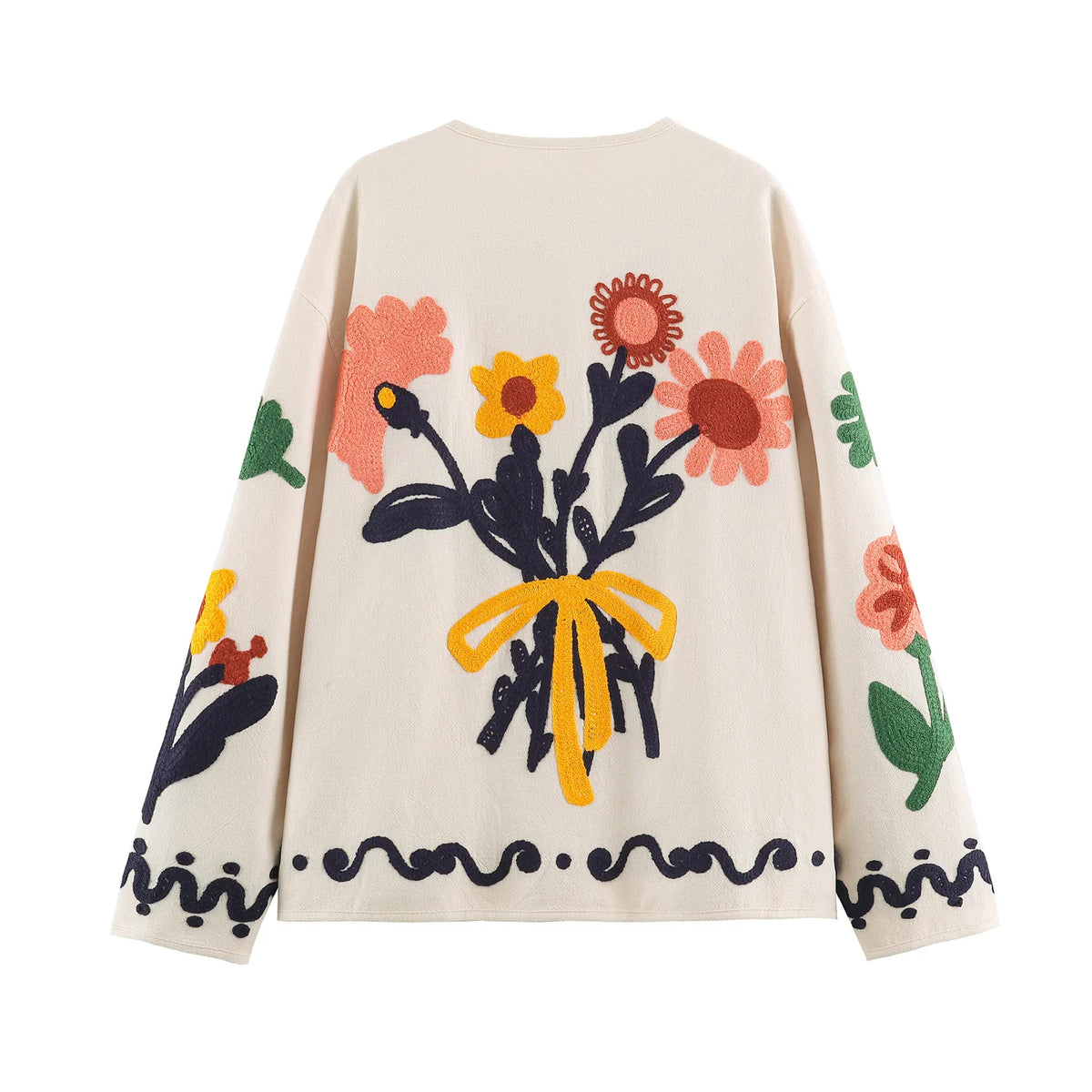 CHAQUETA BORDADA FLORES