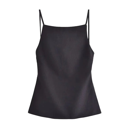 Top con espalda descubierta Negro